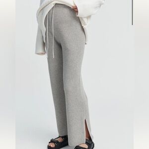 CROCHET KNIT PANT (GREY MARLE)